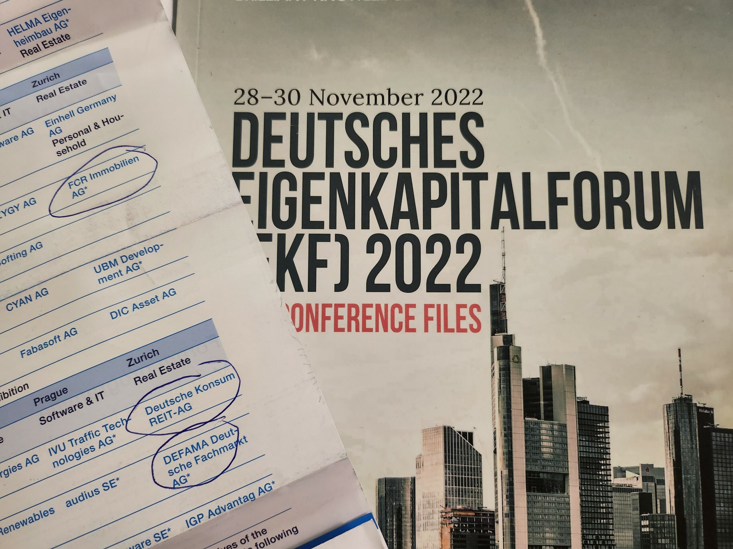Deutsche Konsum REIT FCR Immobilien DEFAMA - selbe Nische - auf dem EKF2022 - deutliche Unterschiede
