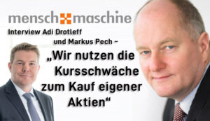 Vorstandsinterview Nebenwerte-Magazin Interviewpartner: Chairman Adi Drotleff / CFO Markus Pech Mensch und Maschine: „Wir nutzen die Kursschwäche zum Kauf eigener Aktien“